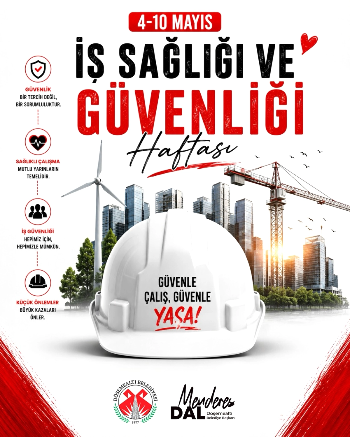 Döşemealtı'ndan İş Sağlığı ve Güvenliği Haftası Mesajı
