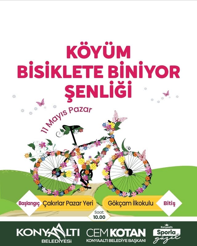 Konyaaltı'nda 'Köyüm Bisiklete Biniyor' Şenliği Bisiklet Severleri Bir Araya Getirecek