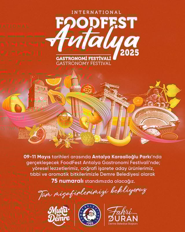 Demre Belediyesi, FoodFest Antalya'da Yöresel Lezzetleri Tanıtacak