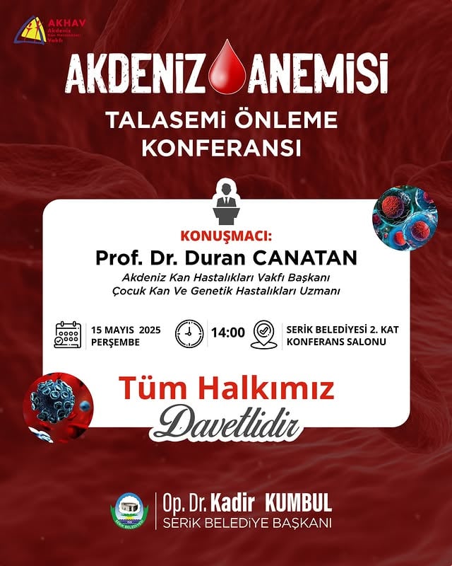 Antalya Serik'te Akdeniz Anemisi ve Talasemi Önleme Konferansı