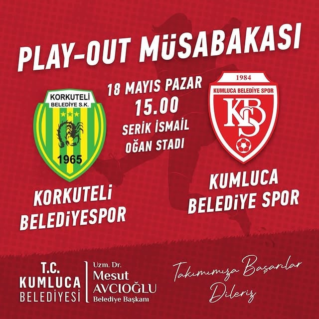 Kumluca Belediyespor, Play-Out Mücadelesinde Korkuteli Belediyespor'a Karşı Sahaya Çıkıyor