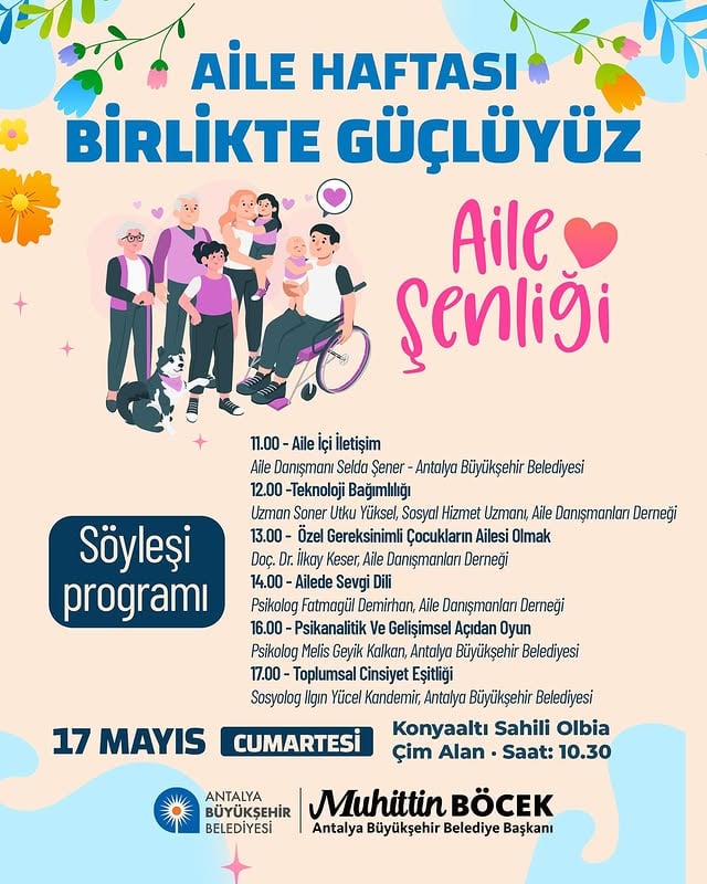 Antalya'da Aile Haftası Etkinliği: Söyleşi Programı ile Birlikte Güçleniyoruz