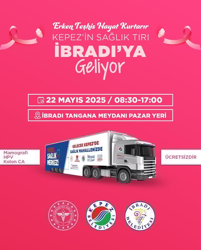 Antalya Kepez Belediyesi Mobil Sağlık Merkezi ile Ücretsiz Kanser Tarama Hizmeti