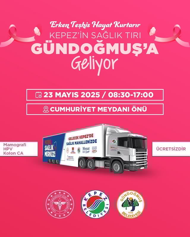 Antalya Kepez Belediyesi Mobil Sağlık Merkezi ile Ücretsiz Kanser Tarama Hizmetleri Devam Ediyor