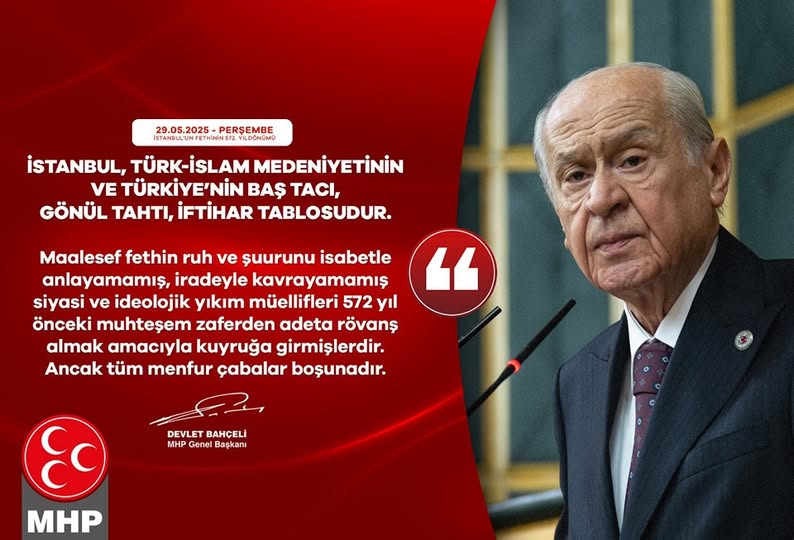 İstanbul'un Fethi'ne Yönelik Eleştirilere MHP'den Tepki