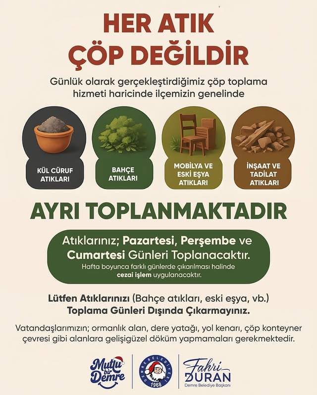 Demre Belediyesi, Atık Toplama Hizmetlerini Geliştirdi, Vatandaşları Bilgilendirdi