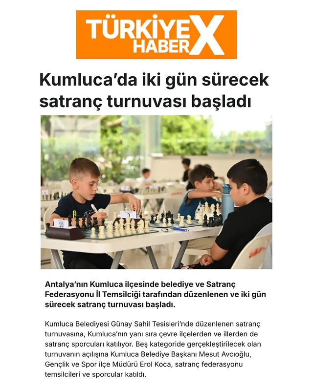 Antalya Kumluca'da Satranç Turnuvası Düzenlendi
