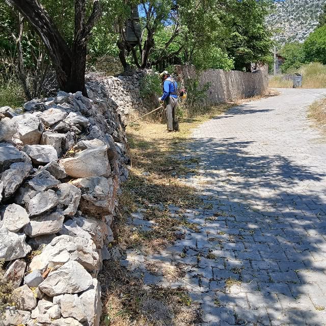 Akseki Belediyesi Mahallelerde Ot Kesim Çalışmalarını Sürdürüyor