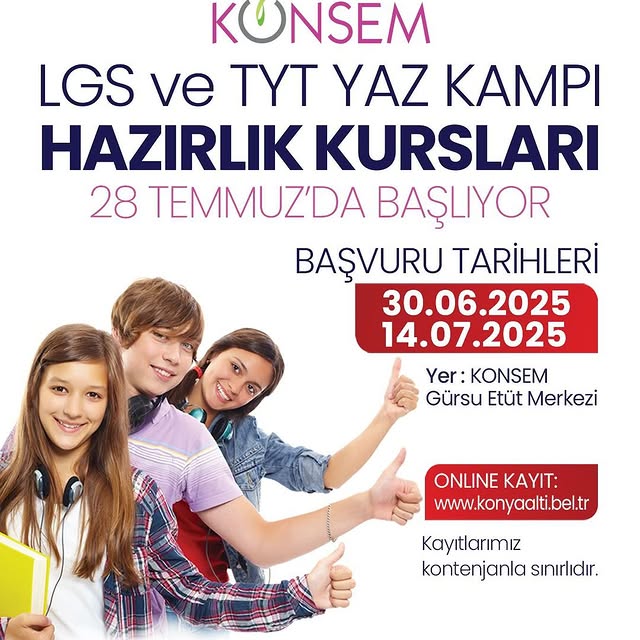 Konyaaltı Belediyesi'nden LGS ve TYT Yaz Kampı Ücretsiz Kayıtları Başlıyor