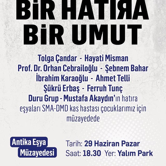 Antalya'da SMA ve DMD Hastaları İçin Antika Eşya Müzayedesi Düzenleniyor