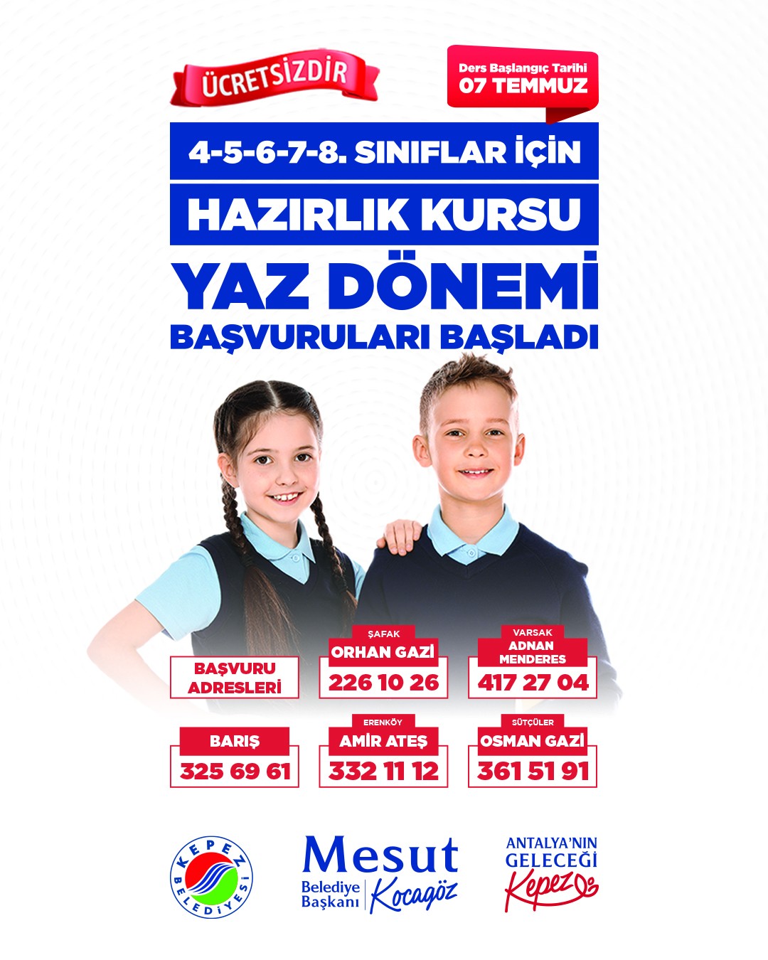 Kepez Belediyesi Yaz Dönemi Ücretsiz Eğitim Kursları Başladı