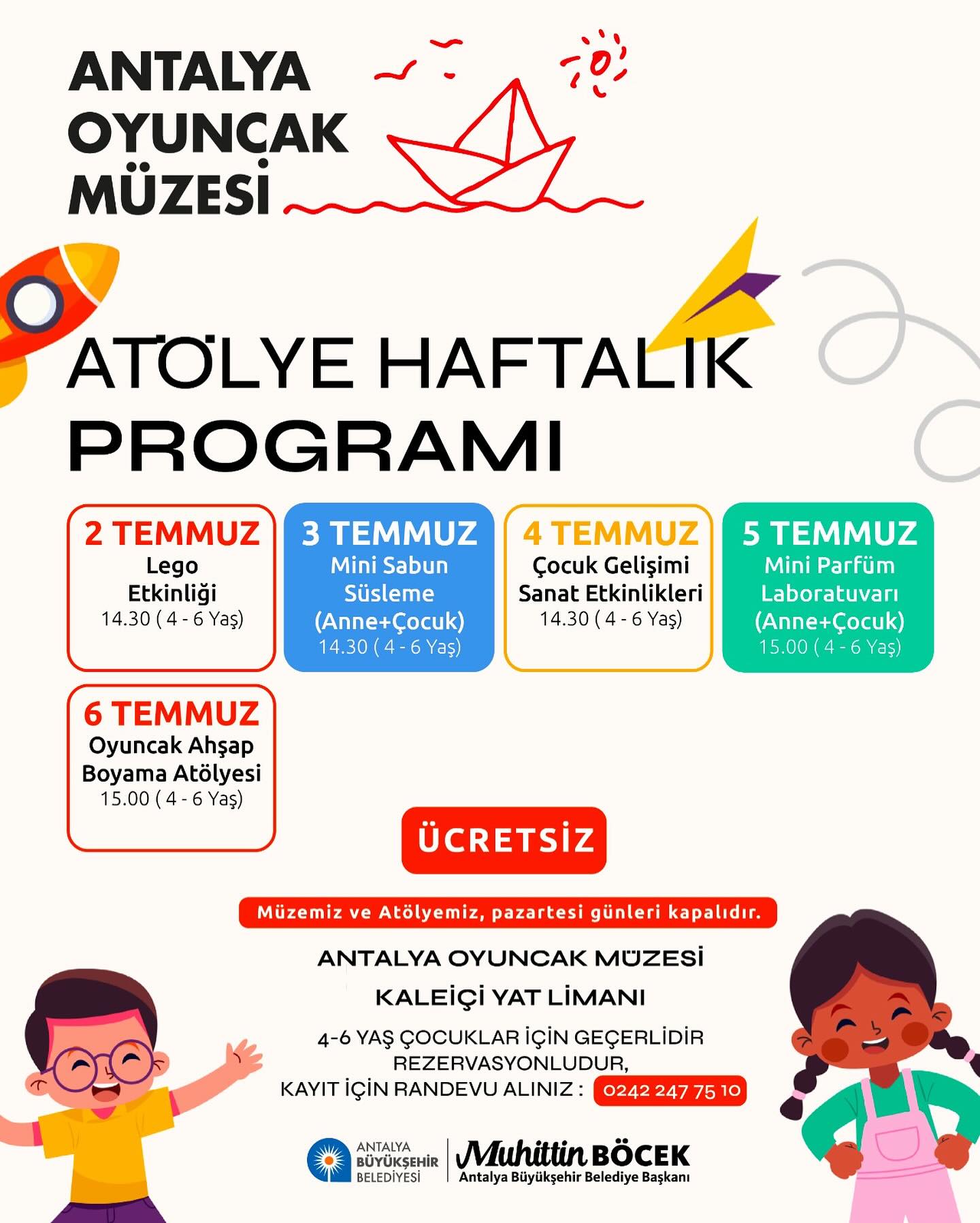 Antalya Büyükşehir Belediyesi Oyuncak Müzesi'nde Eğlenceli Atölyeler Başlıyor