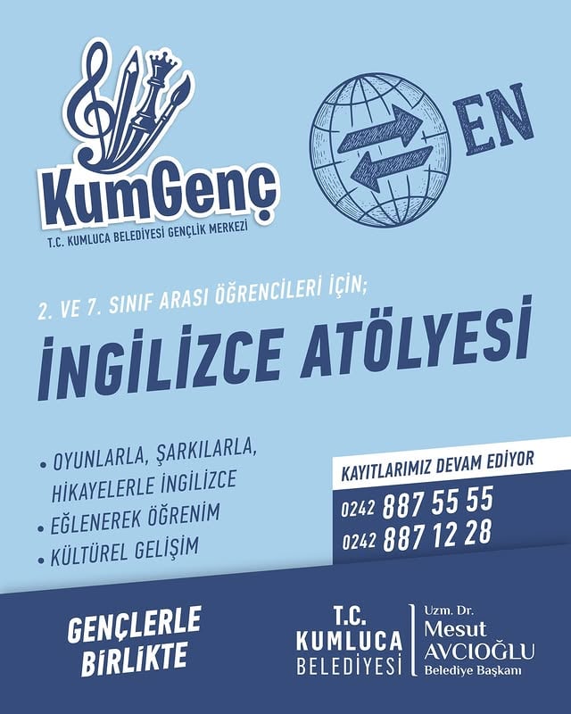 Kumluca Belediyesi'nden Öğrencilere İngilizce Atölyesi