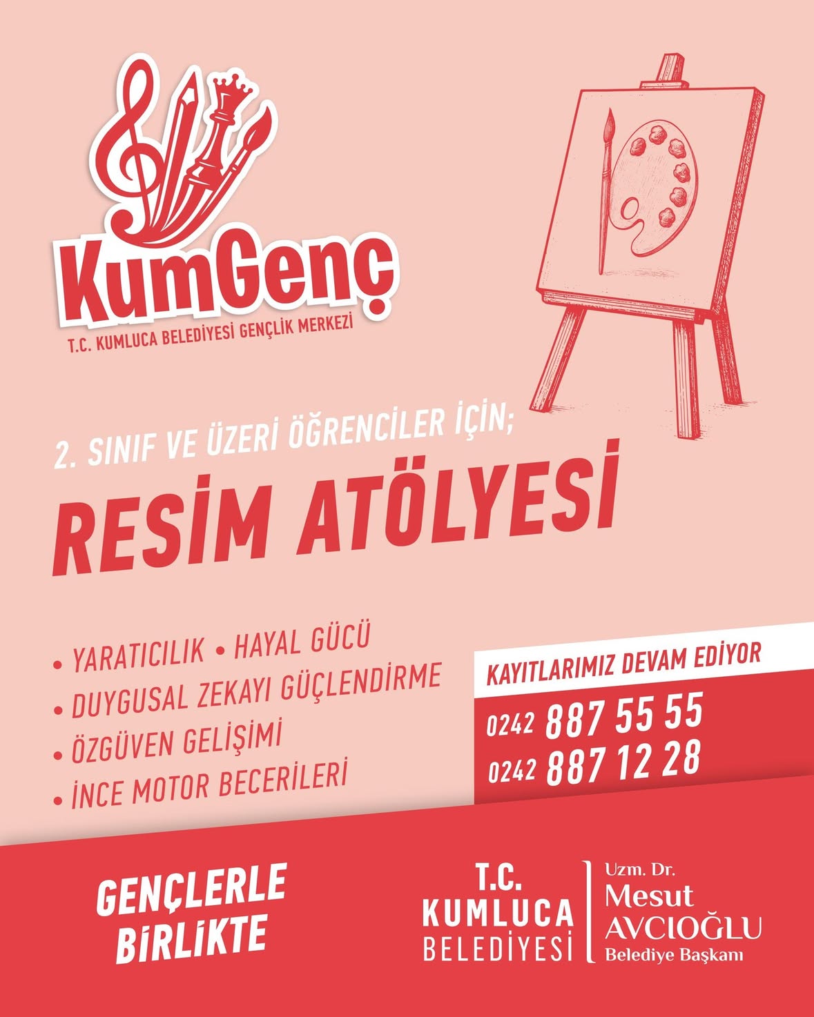 Kumluca Belediyesi Gençlik Merkezi'nde Resim Atölyesi Kayıtları Başladı