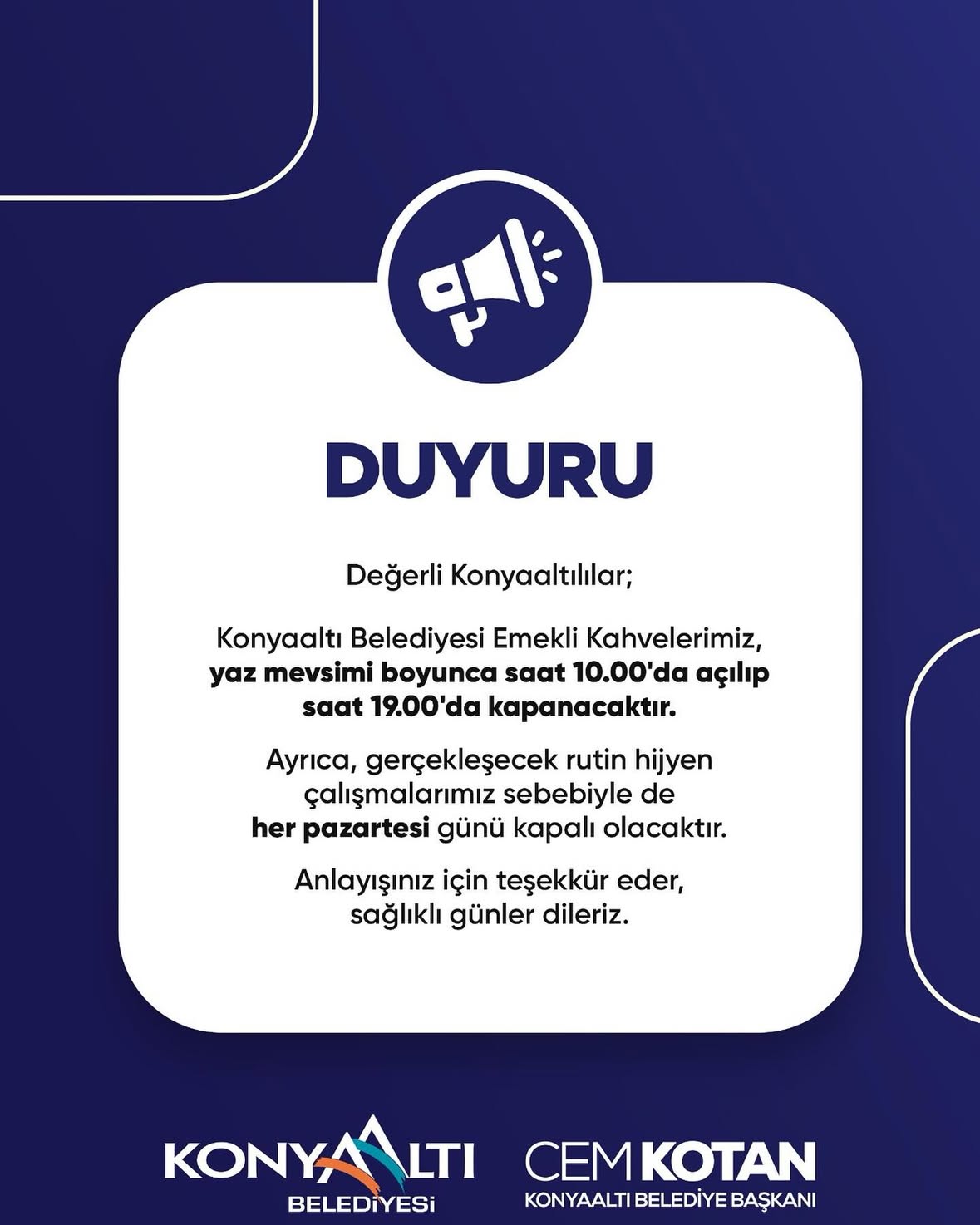 Konyaaltı Belediyesi Emekli Kahveleri Yaz Sezonunda Açılıyor