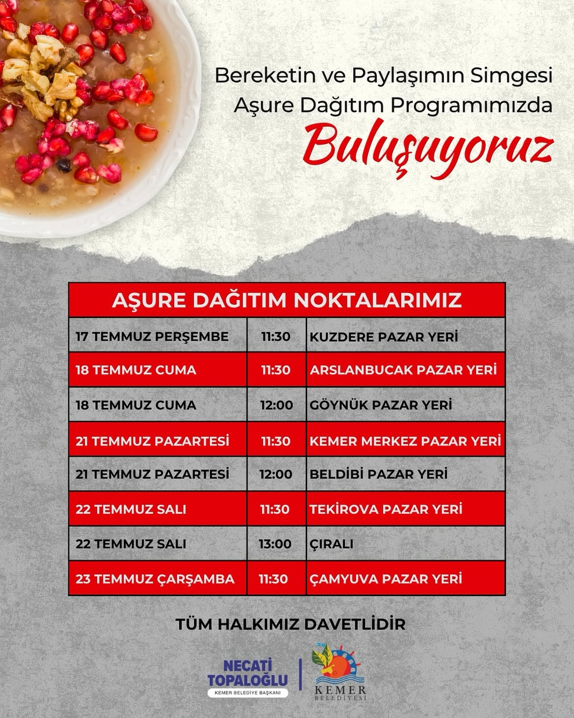 Antalya Kemer Belediyesi Bereket Dağıtım Programı ile Halkı Buluşturuyor