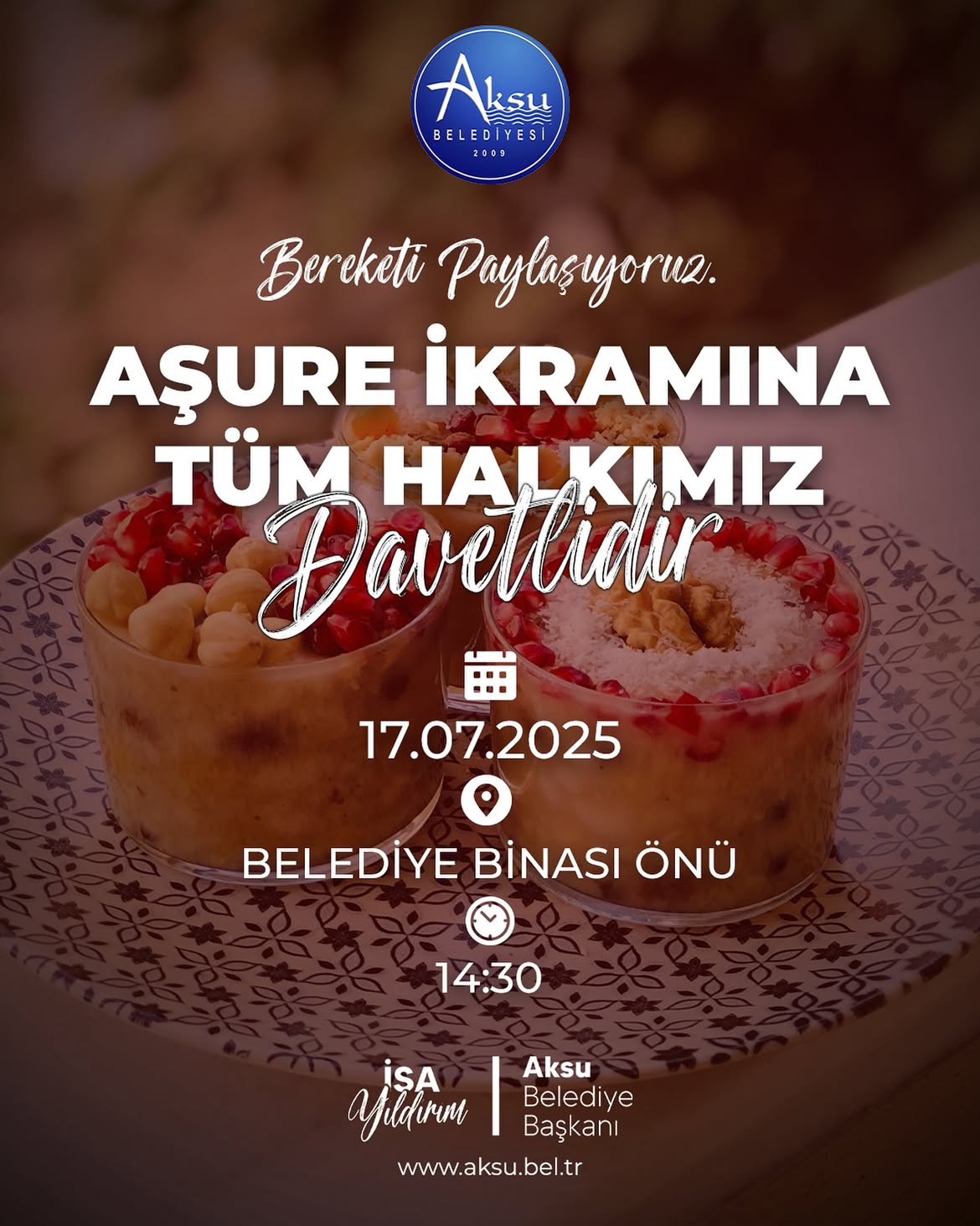 Antalya Aksu Belediyesi'nden Muharrem Ayı Aşure İkramı
