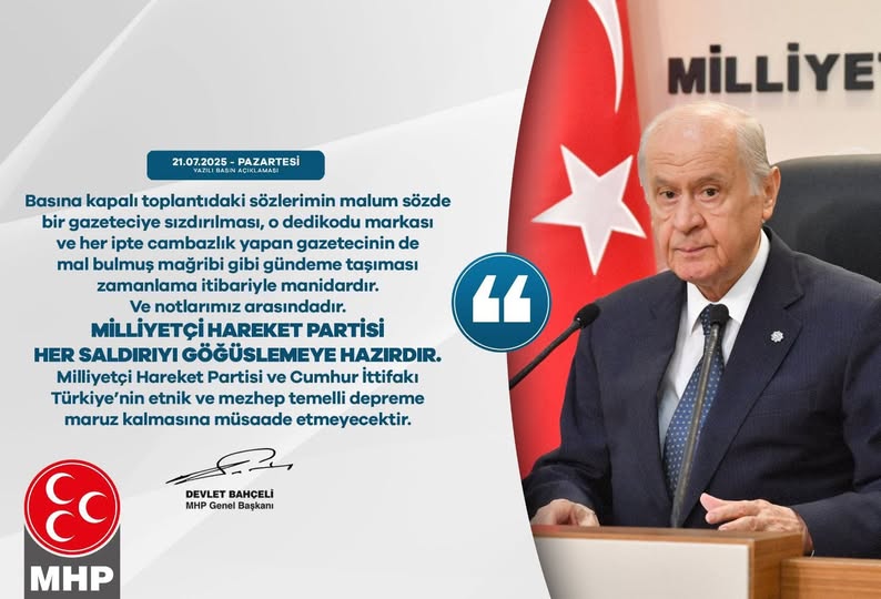 Bahçeli'den Etnik ve Mezhep Temelli Deprem Uyarısı