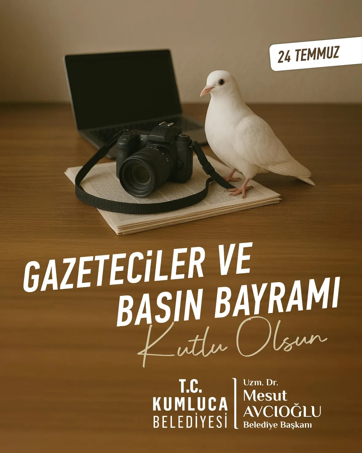Antalya Kumluca Belediyesi'nden Gazeteciler ve Basın Bayramı Mesajı