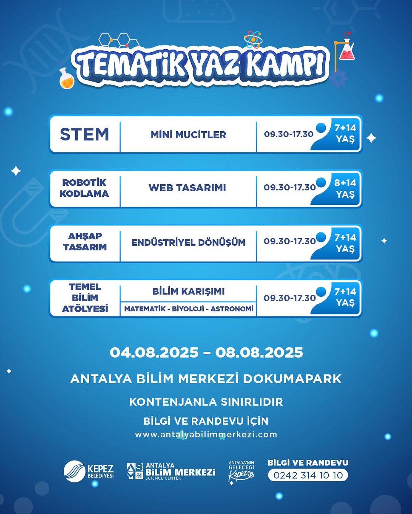 Antalya Bilim Merkezi, Çocuklara Yaz Boyunca Bilim ve Eğlence Dolduran Atölyeler Sunuyor