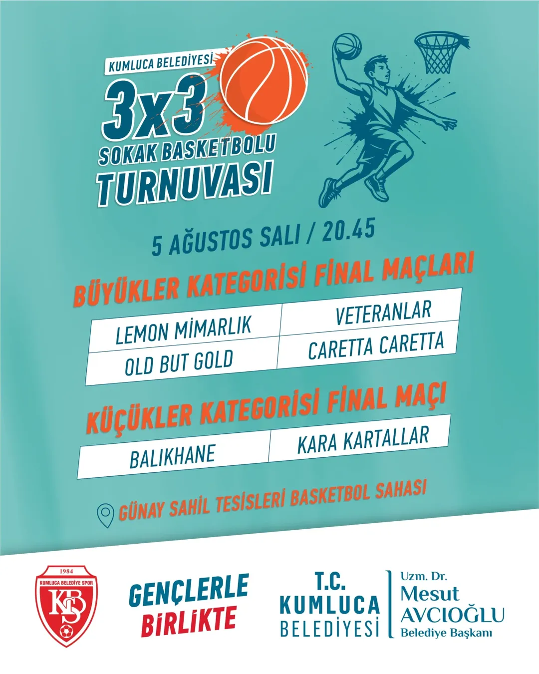 Kumluca'da 3x3 Sokak Basketbolu Turnuvası Final Heyecanı