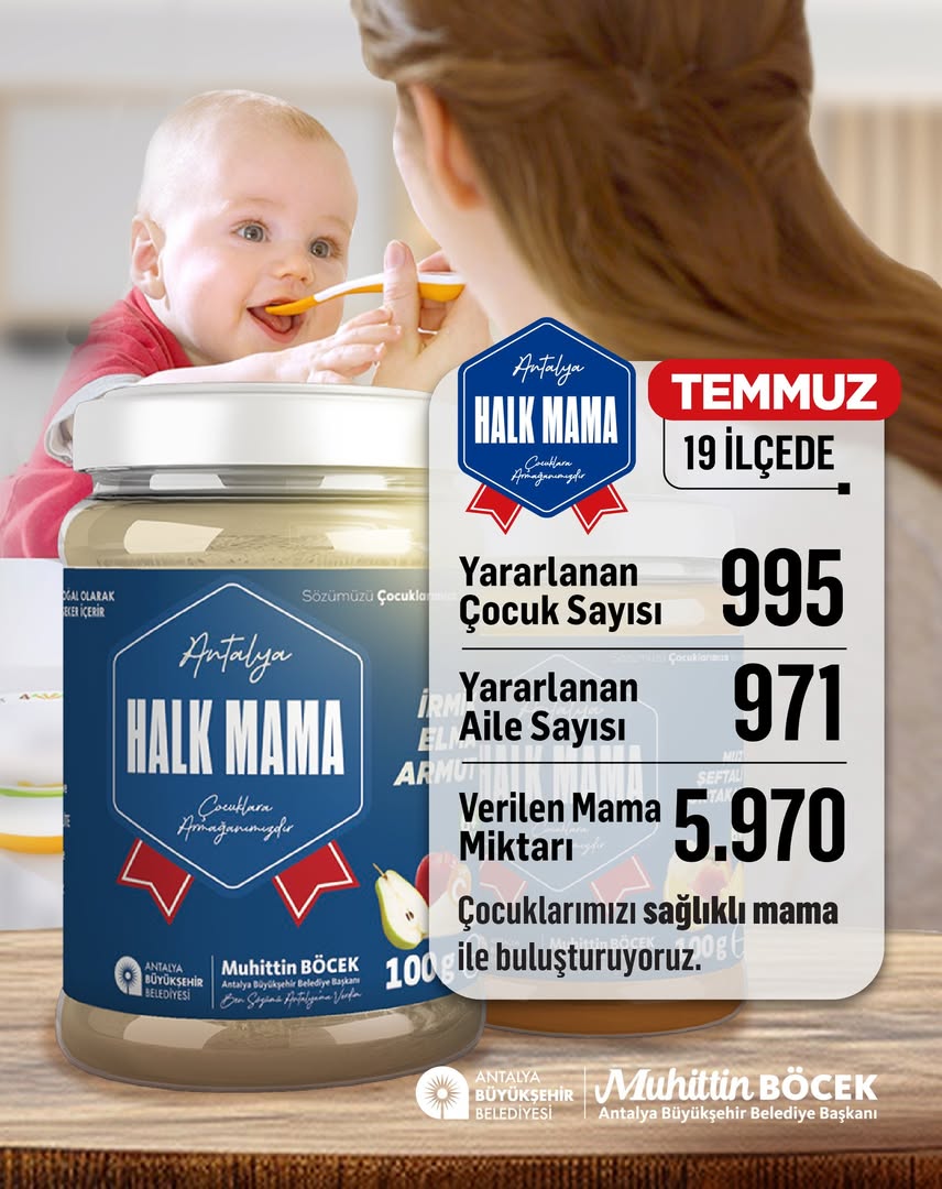 Antalya'da Miniklere Halk Mama Desteği: 6-24 Ay Arasındaki Çocuklar Ücretsiz Mama Alabiliyor