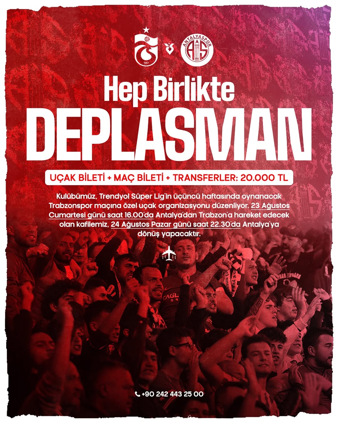 Antalyaspor, Trabzonspor Maçı İçin Özel Uçak Organize Etti
