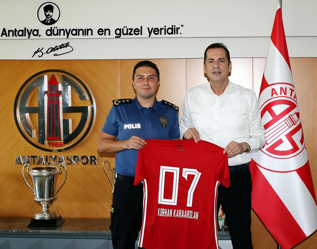 Antalya Spor FK Başkanı Rıza Perçin, İlçe Emniyet Müdürü Karaarslan'ı Ağırladı