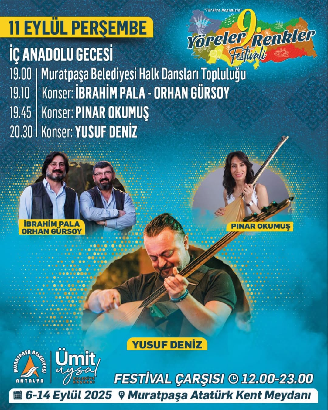 Antalya Muratpaşa'da İç Anadolu Gecesi Coşkusu Yaşanacak