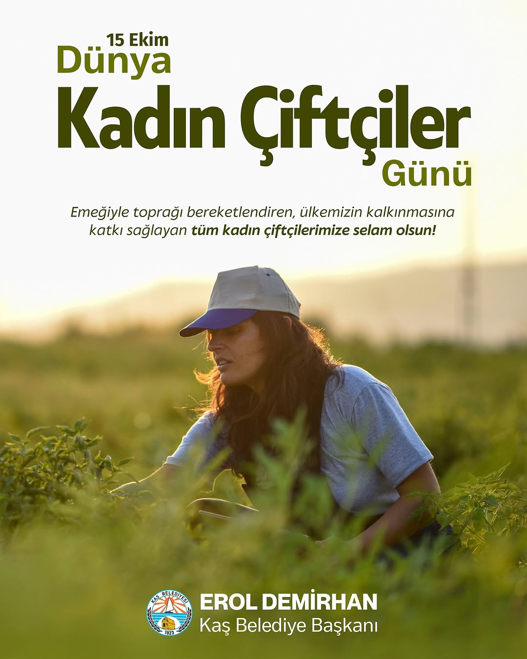 Kaş Belediyesi'nden Dünya Kadın Çiftçiler Günü Mesajı: 