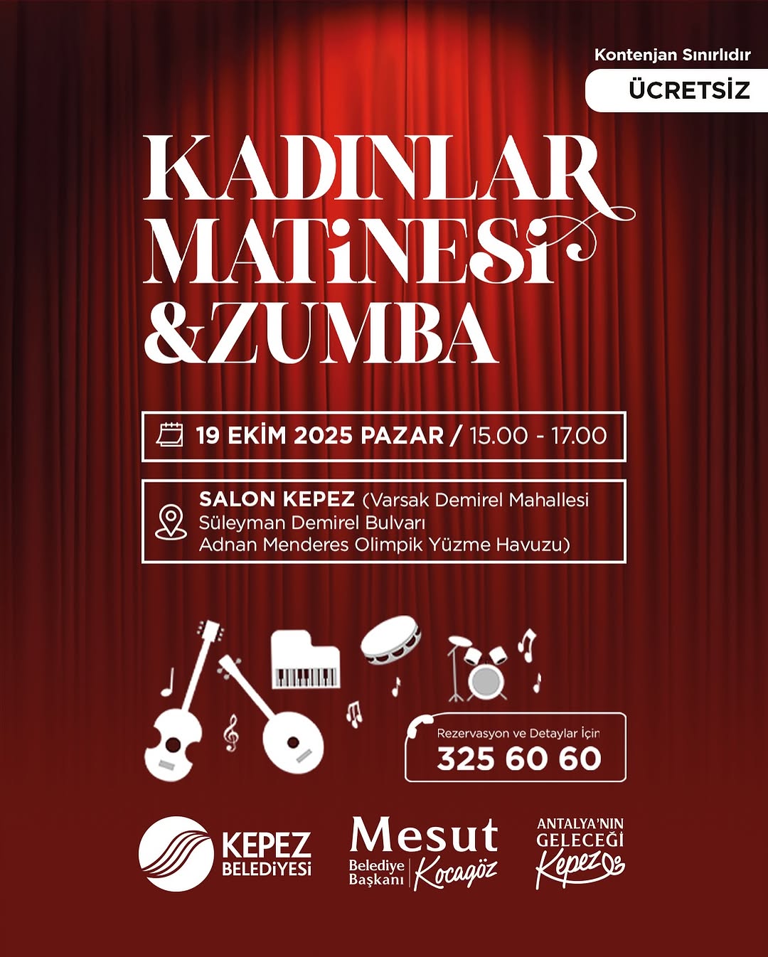 Kepez Belediyesi'nden Ücretsiz Zumba Matinesi: Kadınlara Özel Eğlence