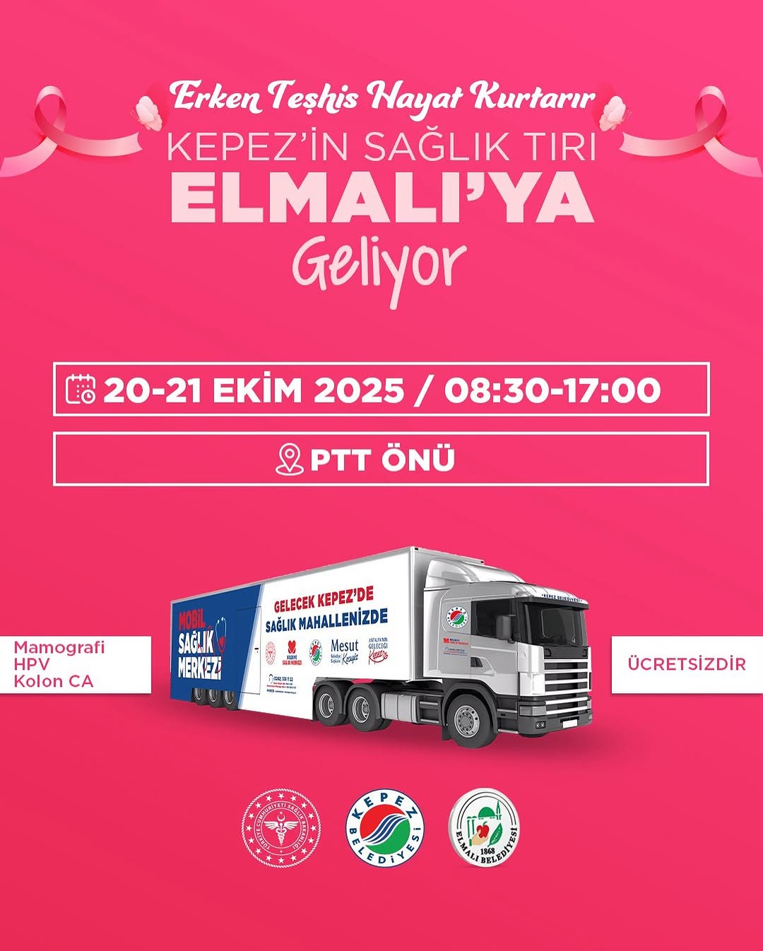 Antalya Kepez'de Mobil Sağlık Merkezi ile Ücretsiz Kanser Taramaları Başlıyor