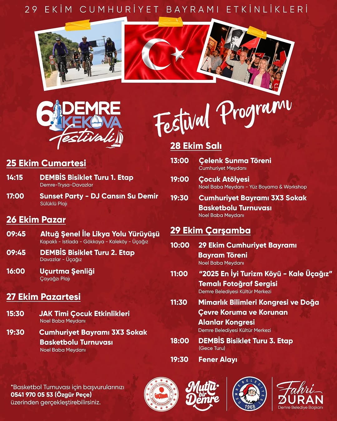 Demre'de Cumhuriyet Coşkusu: 5 Gün Sürecek Festival Başlıyor