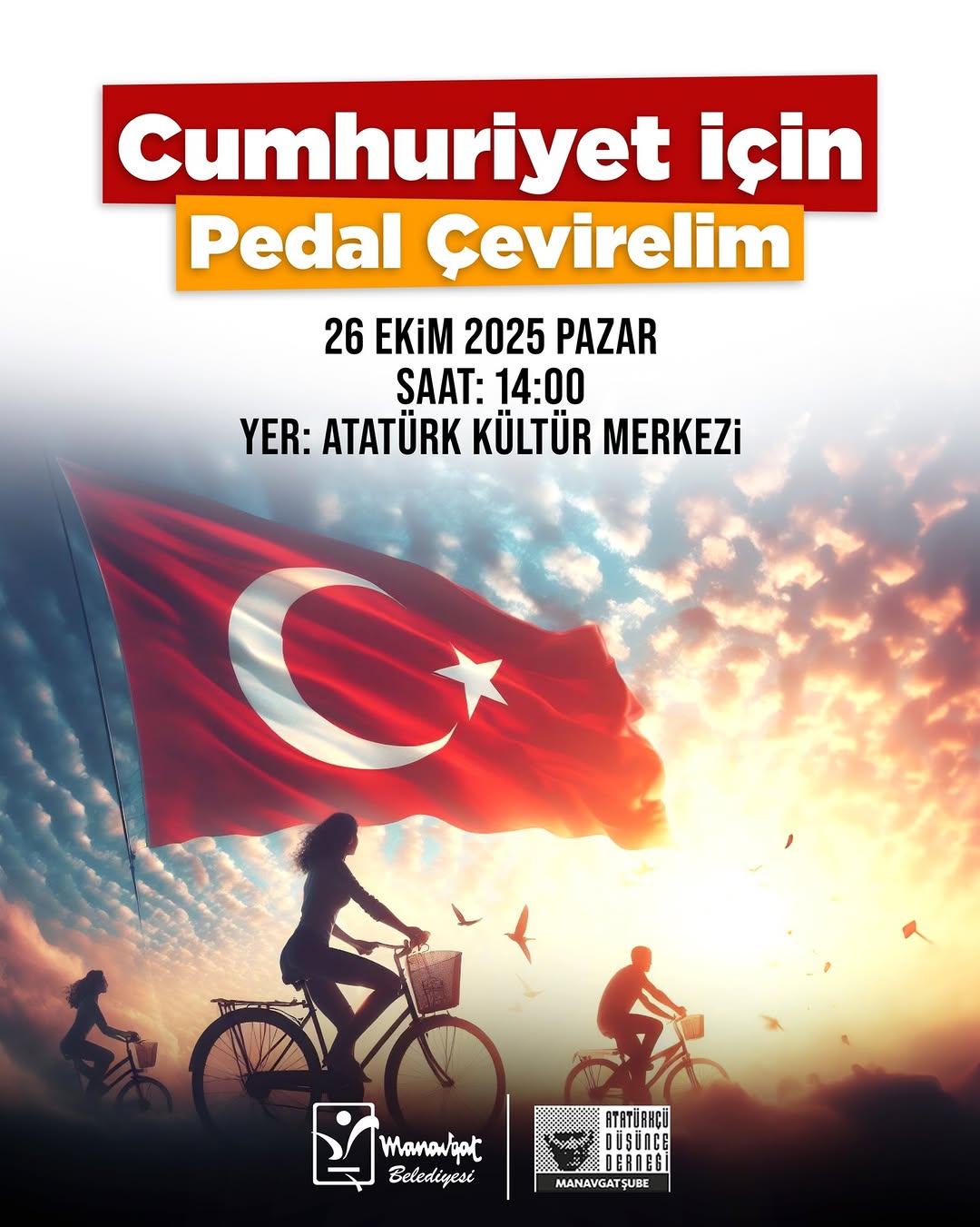 Manavgat'ta Cumhuriyet Coşkusu Bisiklet Turuyla Yaşanacak