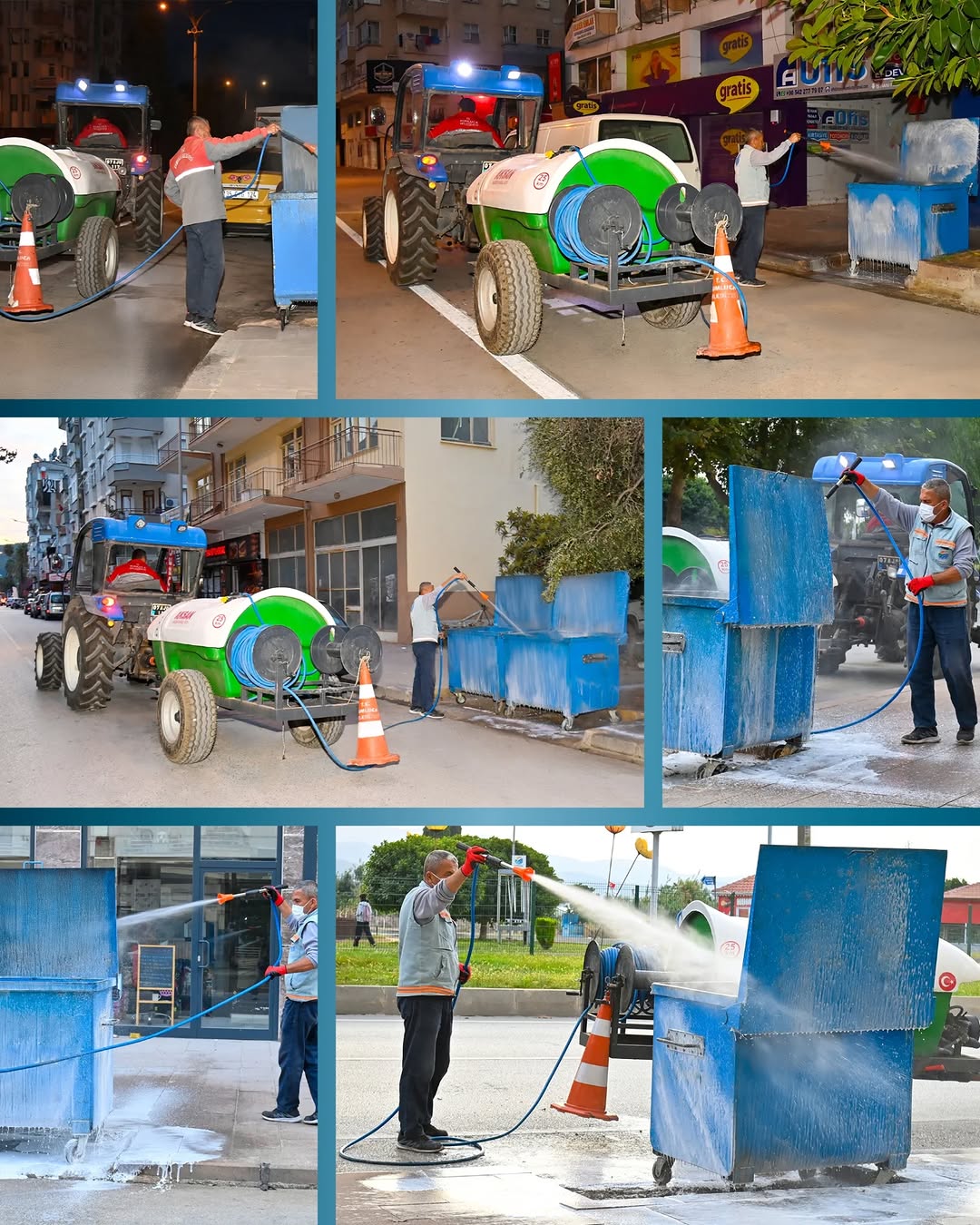 Kumluca Belediyesi, Halk Sağlığı İçin Çöp Konteynerlerini Dezenfekte Ediyor